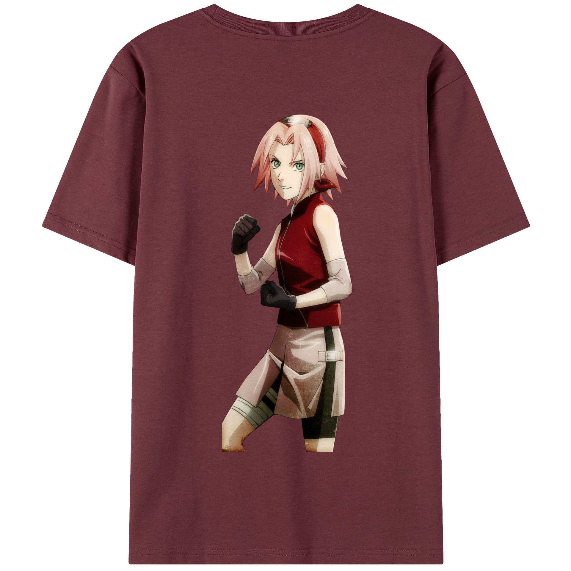 （画像用） NARUTO -ナルト- 春野サクラ Haruno Sakura 綿100％半袖Tシャツ（背面プリント）